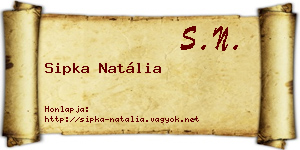 Sipka Natália névjegykártya